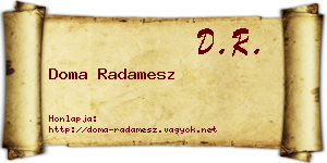 Doma Radamesz névjegykártya
